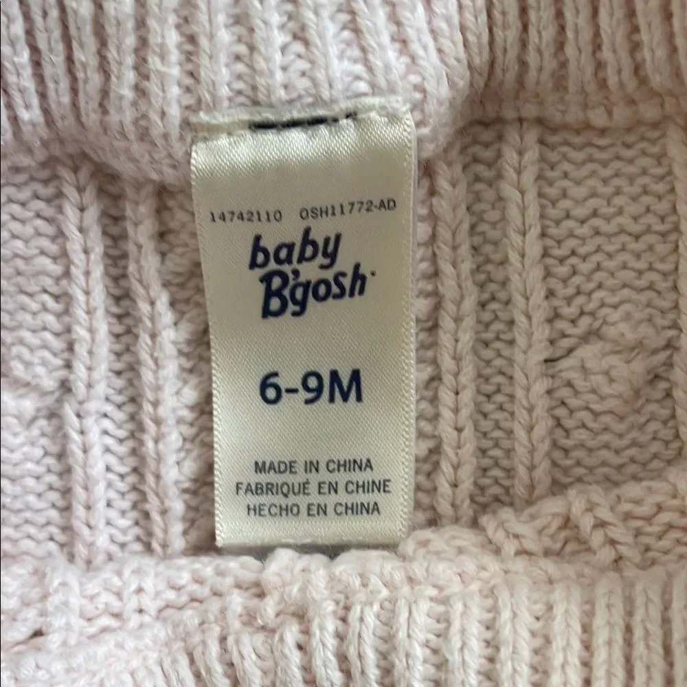 OshKosh B'gosh Pink Knit Hooded Jacket and Pants Set 6-9months